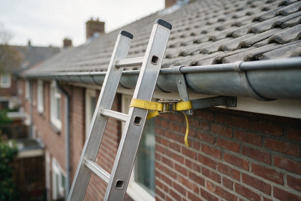 Ladder tegen de dakgoot: mag dat, en hoe zet je hem vast?